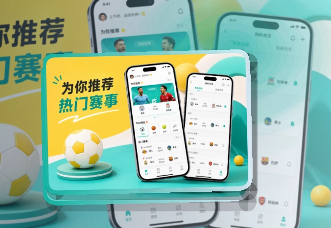 海报式引导 · App与网页版入口 · 热门比赛更快进入界面展示